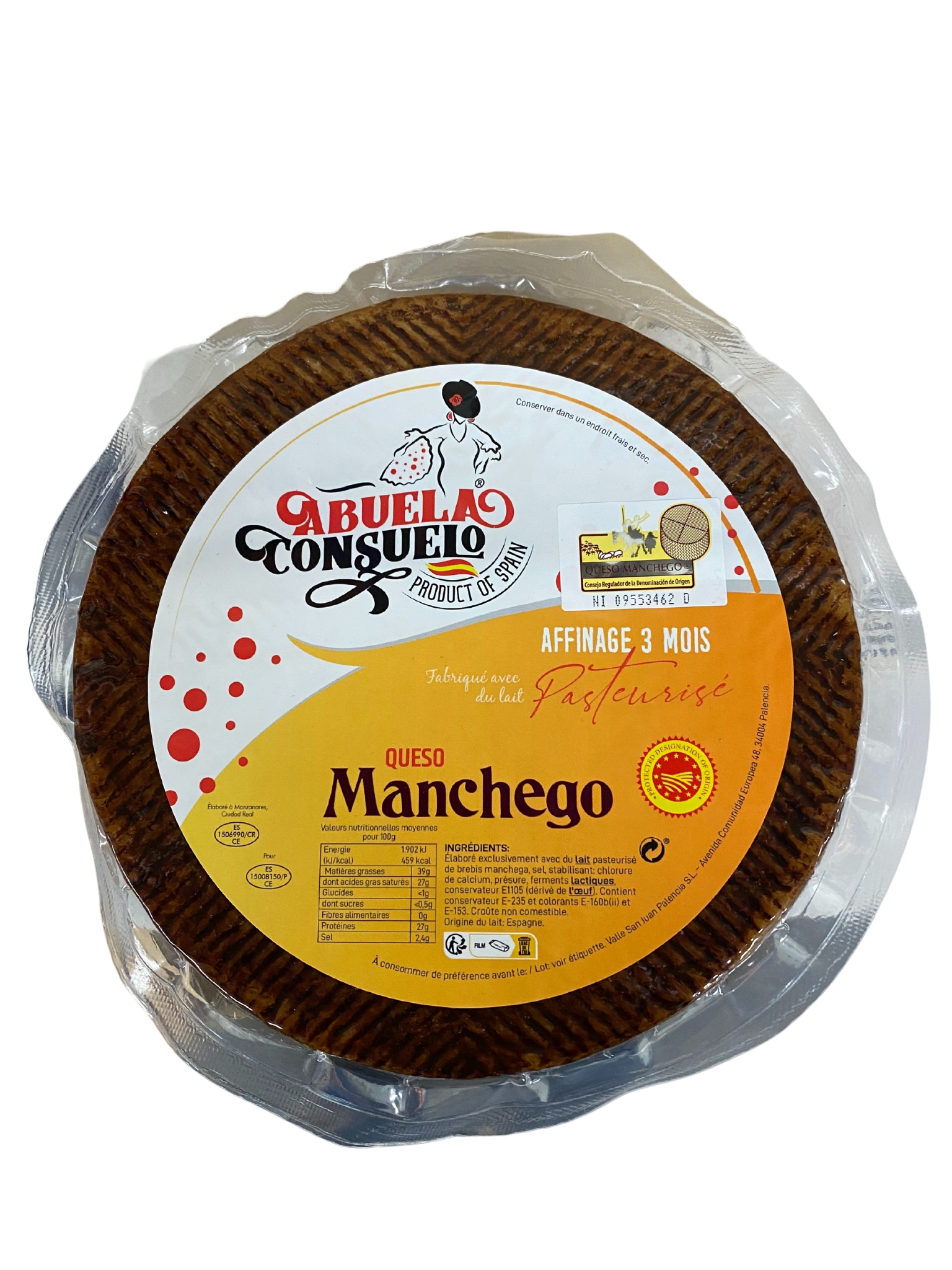 MANCHEGO 3 MOIS PASTEURISE AOP